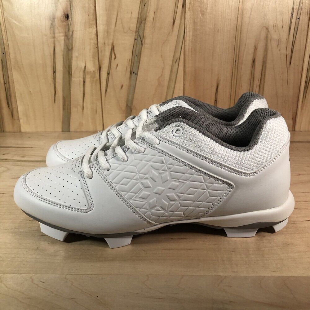 RINGOR RIP-IT GIRLS MOLDED DIAMOND SOFTBALL CLEATS WHITE SIZE 8